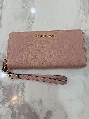 Michael Kors Pink Pebbled Leather Wristlet